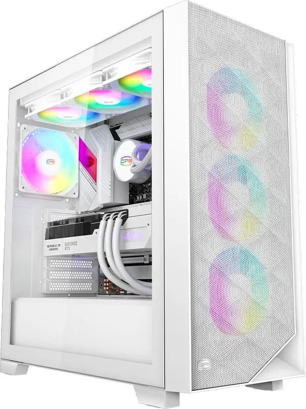 Корпус ATX PCCOOLER C3D510 WH ARGB, Midi-Tower, без БП,  белый [c3d510-whp3-gl]